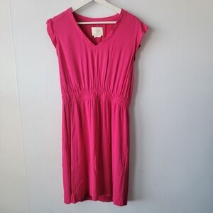 Kate Spade New York womens Crepe Fluid V-Neck Mini Dress sz 12 cup Ruffle Sleeve